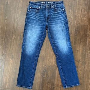 American Eagle Outfitters Men's Dark Blue Straight Jeans